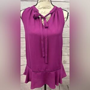 Mossimo Fuschia Blouse with Ties at Neck, XXL